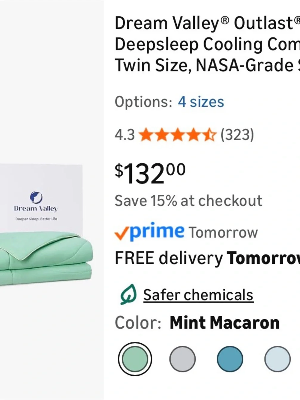 Mint Green Lightweight Comforter - Cooling Bedding